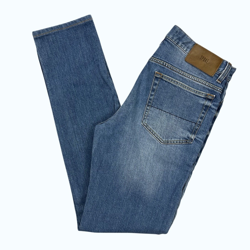 Spoke Build A Classic Straight Leg Jeans Men's Size 30x30 Blue Stretch Waist